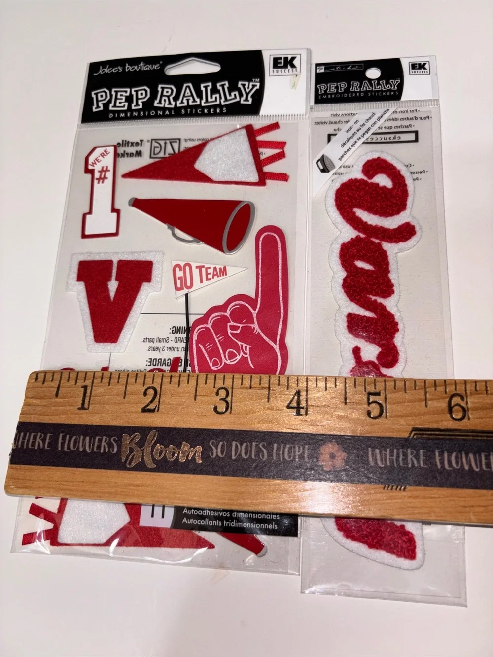 Jolee's Boutique RED SCHOOL SPIRIT Scrapbook Dimensional Stickers Varsity